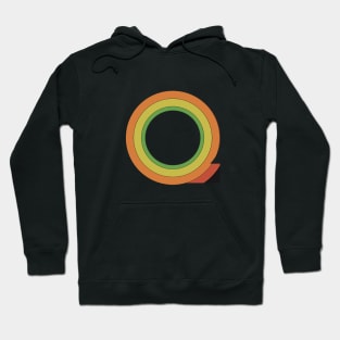 Retro Rainbow 'Q' Sticker Hoodie